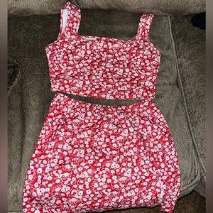 SHEIN skirt and crop top set